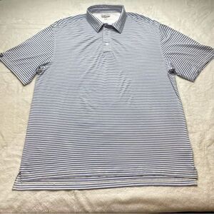 Straight Down Blue and White Striped Polo Shirt Size XL